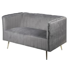 Divano vintage 2 posti 126x75x82 cm, grigio, Sibilla