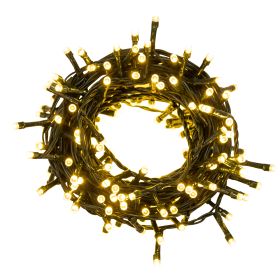 Filo 180 led bianco caldo 8 m, uso esterno, 8 giochi luce, Santa's House