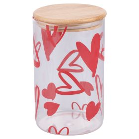Barattolo 1 L in vetro borosilicato, coperchio in bamb&#249;, Love and Sibilla