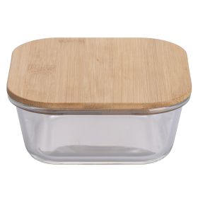 Contenitore quadrato 1100 ml in borosilicato e bamb&#249;, S&#236;Chef