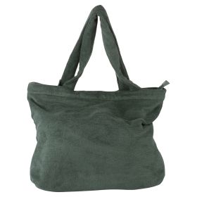 Borsa mare in cotone, verde salvia, 4 Toni