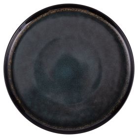 Piatto piano 28 cm in gres, blu, The Market 2