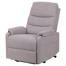 Poltrona relax alzapersone, schienale e poggiapiedi reclinabili con telecomando, grigio, Sibilla