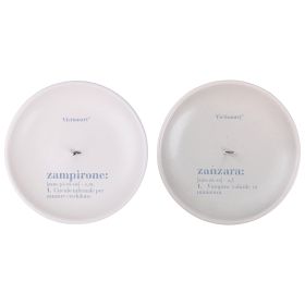 Set 2 porta zampironi in ceramica Ø15x2,5 cm, Victionary