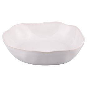 Piatto fondo ovale 20,5x18,5x5 cm in gres, bianco, The Market