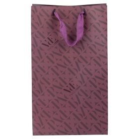 Busta regalo grande in carta 25x15x39 cm, prugna, Monogram