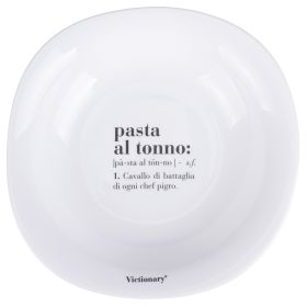 Piatto fondo quadrato in vetro opalino