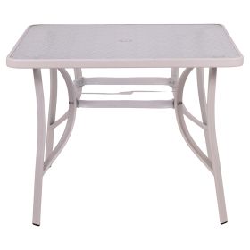 Tavolo da esterno 96x96 cm, in vetro e acciaio, bianco, Esté