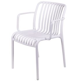 Sedia con braccioli in plastica pp, bianco, Paris Est&#233;