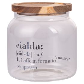 Barattolo cialde in borosilicato e acacia, Victionary