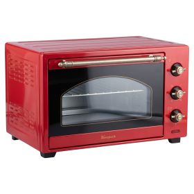 Forno elettrico ventilato 48L 1600W, vintage, rosso, Kooper