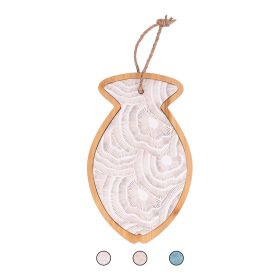 Tagliere in ceramica e bamb&#249; design pesce 27,7x17 cm, cordino in juta, Ocean