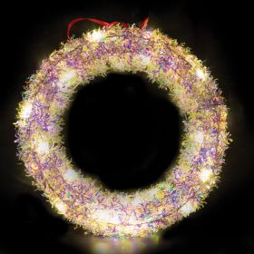 Ghirlanda led a batteria 40 cm in ferro e pet iridescente, Santa's House