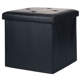 Pouf contenitore multiuso 38x38xh.38 cm, nero, Sibilla