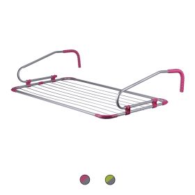 Stendibiancheria Da Esterno Con Filo Antiscivolo: Linea Regolabile Con Ganci A Protezione - Colore Rosa