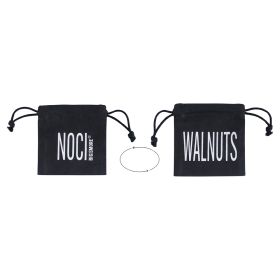 Sacchetto noci in cotone con laccetto, double face, nero, Bigismore