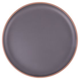 Piatto piano in plastica finitura matt, grigio, Sibilla