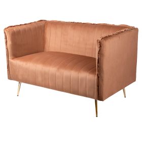 Divano vintage 2 posti 126x75x82 cm, cammello, Sibilla