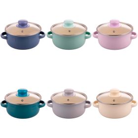 Casseruola smaltata con coperchio in vetro 16 cm, SìChef