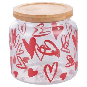 Biscottiera 1,9 L in vetro borosilicato, coperchio in bambù, Love and SìChef