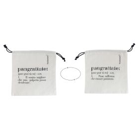 Sacchetto pangrattato in cotone con laccetto, double face, bianco, Victionary