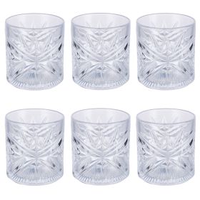 Set 6 bicchieri impilabili 375 ml, trasparente, Vintage