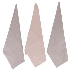 Set 3 strofinacci da cucina in cotone e lino 50x70 cm, tortora