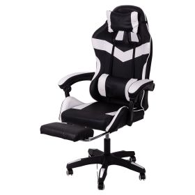 Poltrona gaming high quality con ruote e poggiapiedi integrato, bianco