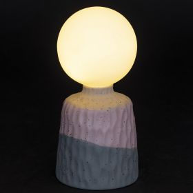 Lampada globo led a batteria in gres h. 18 cm