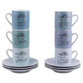 Set 6 tazzine caff&#232; 90 ml con piattino, Victionary Ocean