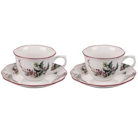Set 2 tazze da tè 380 ml con piattino, Vintage Xmas