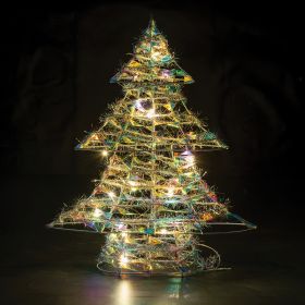 Albero di Natale led h. 40 cm in ferro e pvc iridescente, Santa's House