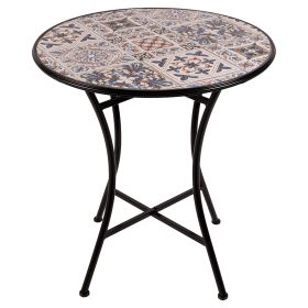 Tavolo tondo da esterno &#216;70x75 cm in ferro e ceramica, Taormina Est&#233;
