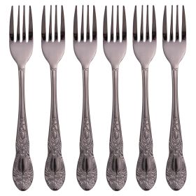 Set 6 forchettine in acciaio inox, nero lucido, Wonderland