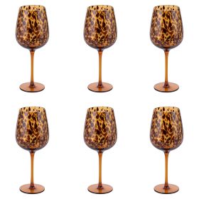 Set 6 calici 510 ml, coppa maculata, Jamila Ambra