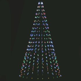 Mantello 400 miniled multicolor, 16 stringhe, h. 250 cm, uso esterno, Santa&#39;s House