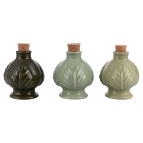 Pumo mini oliera 120 ml in ceramica e sughero, Greenery
