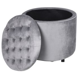 Pouf contenitore multiuso, grigio chiaro, Sibilla