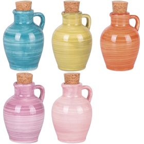 Anfora mini oliera in ceramica tappo in sughero