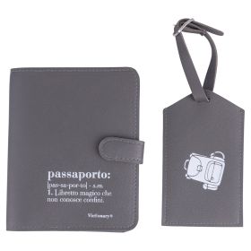 Set portapassaporto+etichetta valigia, Victionary