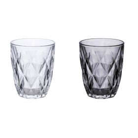 Set 2 bicchieri acqua 340 ml, trasparente e fum&#233;, Celine Sibilla