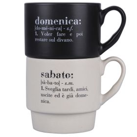 Set 2 tazze impilabili 340 ml, Victionary