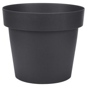 Vaso tondo 20 cm in plastica, antracite, Merlose