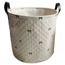Cesta portabiancheria trapuntata con fiocchetti e manici, Ribbon