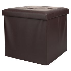 Pouf contenitore multiuso 38x38xh.38 cm, marrone, Sibilla