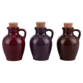 Anfora mini oliera 95 ml in ceramica e sughero, Masseria Dark