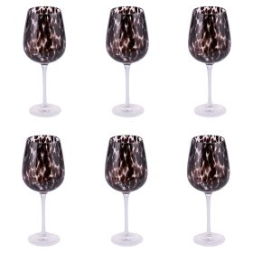 Set 6 calici 510 ml, coppa maculata, Jamila Black