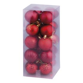 Set 20 palle di Natale rosse assortite Ø 6 cm, Santa's House