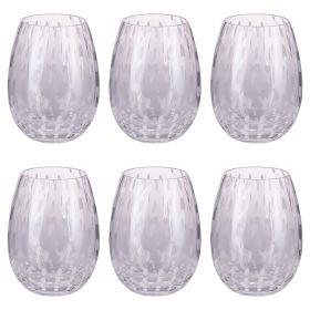 Set 6 bicchieri acqua 525 ml in vetro lavorato, Shiraz