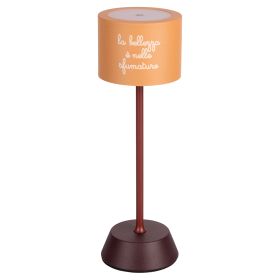 Lampada da tavolo touch ricaricabile, marrone, Aladina Nuances
